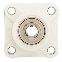 Four Bolt Square Flanged Unit, Thermoplastic Housing, Set Screw, Closed Cover, SUCFPL Type Four Bolt Square Flanged Unit, Thermoplastic Housing, Set Screw, Closed Cover, SUCFPL Type
