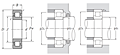 Cylindrical Roller Bearing - Separable Inner Ring w/ One Rib, Outer Ring w/ Two Ribs - NJ Type - Dimensions