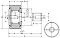 Cam Follower Stud Type Track Roller Bearing - Cylindrical O.D., KR..LL Type - Dimensions