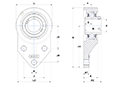 Three Bolt Flanged Unit, Thermoplastic Housing, Set Screw, SUCFBL Type - Dimensions