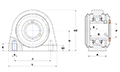 Tapped-Base Pillow Block Unit, Stainless Steel Housing, Set Screw, SUCPA Type - Dimensions - 2
