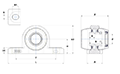 Pillow Block Unit, Thermoplastic Housing, Set Screw, One Closed/One Open Cover, SUCPPL Type - Dimensions