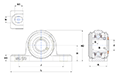 Pillow Block Unit, Stainless Steel Housing, Set Screw, SUCP Type - Dimensions - 2
