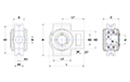 Take-Up Unit, Set Screw, Stainless Steel Housing, One Closed/One Open Cover, SUCT Type - Dimensions