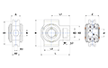 Take-Up Unit, Set Screw, Stainless Steel Housing, Two Open Covers, SUCT Type - Dimensions