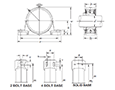 Sealed Spherical Pillow Blocks, SPAW/SPW Type - Dimensions