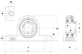 Pillow Block Unit, Thermoplastic Housing, Set Screw, ZUCPPL Type - Dimensions